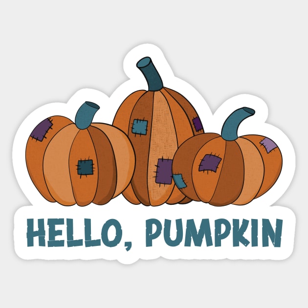 Hello, Pumpkin Sticker by Alissa Carin